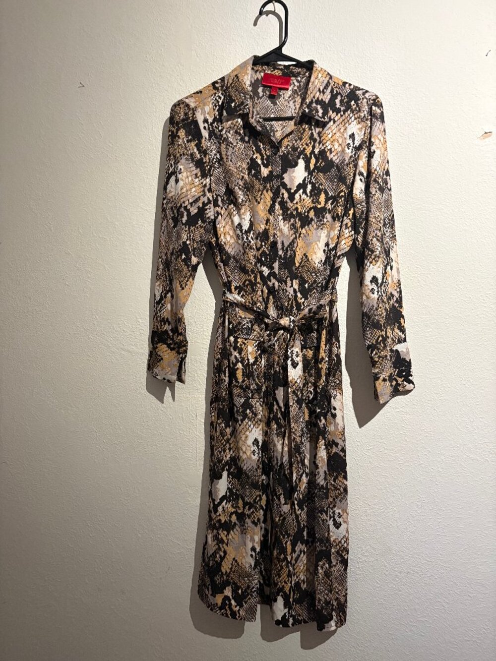 Jennifer Lopez Snake Print Shirt Dress M